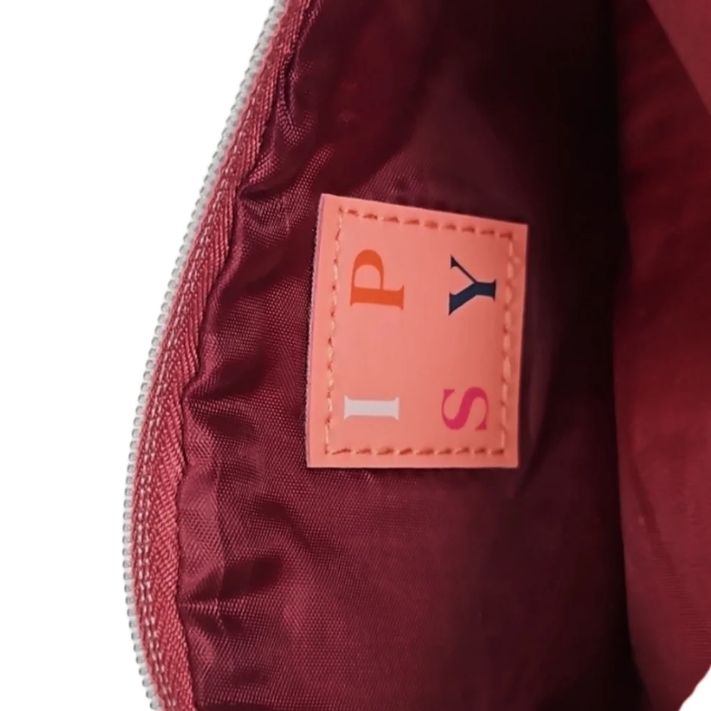 Ipsy Retro Vintage Corduroy Two-Color Zip Close Cutch Bag, Burgundy Yellow